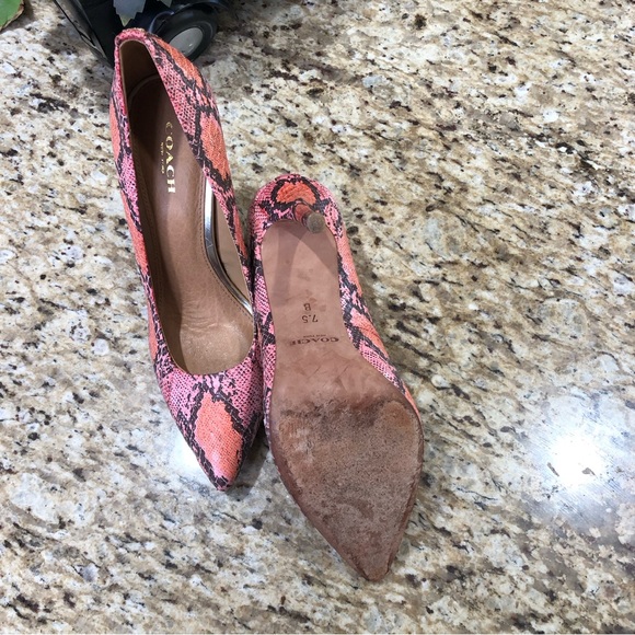 Coach Snakeprint Embossed Harper Pointed-toe Two Toned Pumps/Heels 7.5 - Picture 13 of 13